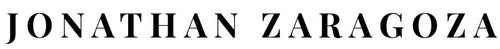 Jonathan Zaragoza black logo with a white background